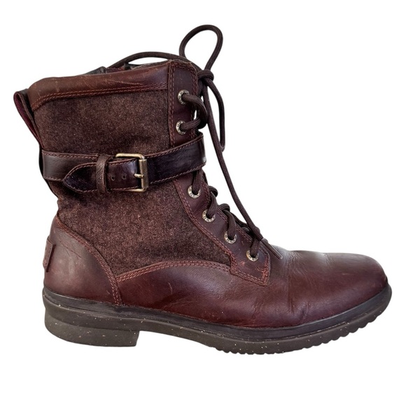 UGG Kesey Chestnut Lace Up Wool Lined Waterproof Boots Sz 7.5 - Picture 11 of 16